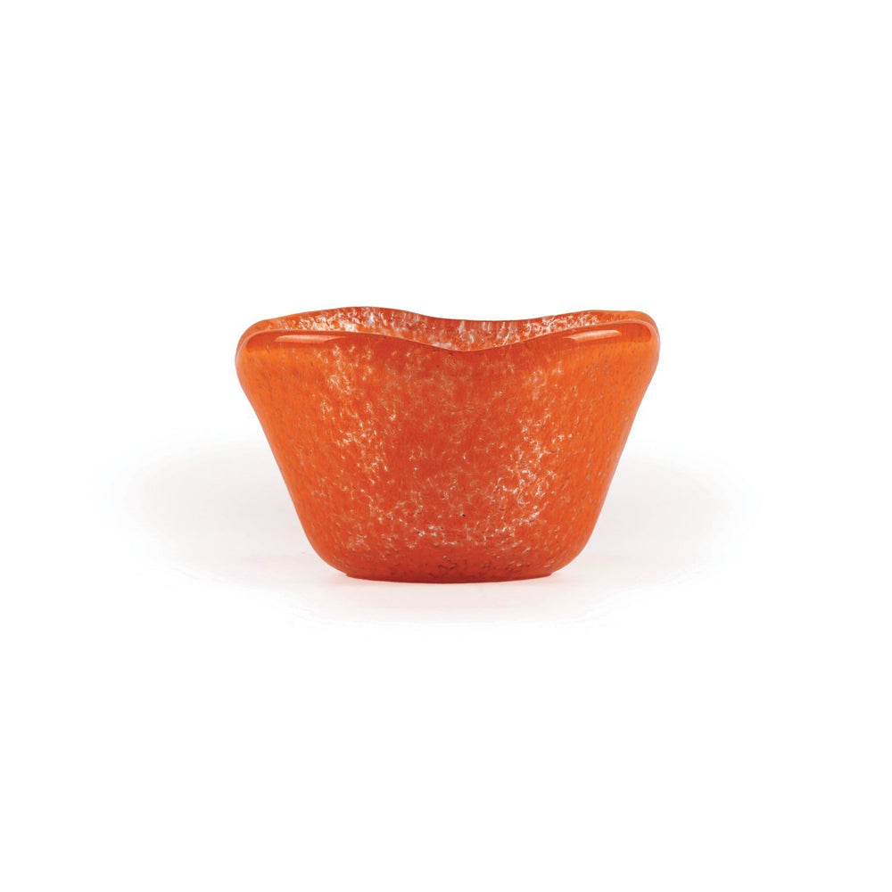 Turgla Fusion Glass dia.3.25" h:2" 4 oz. Round Orange Glass Ramekin