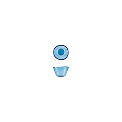 Turgla Fusion Glass dia.3.25" h:2" 4 oz. Round Transparent Blue Glass Ramekin