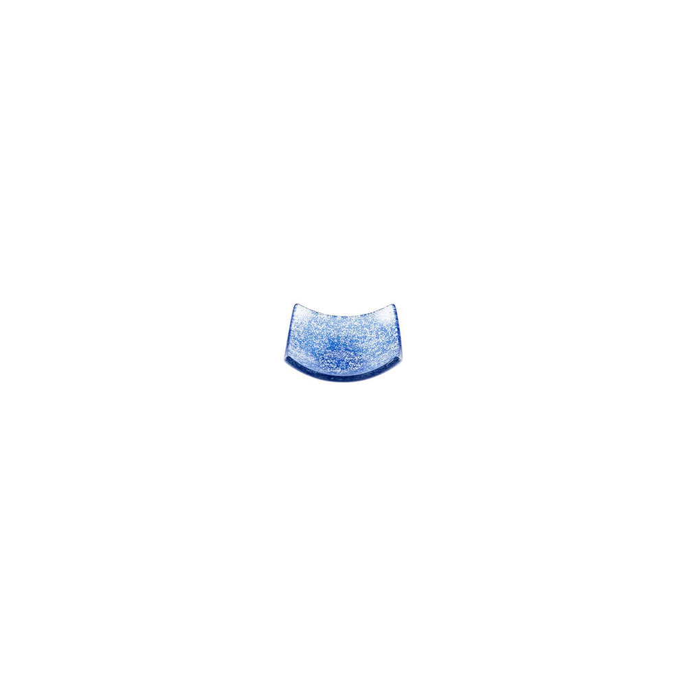 Turgla Fusion Glass 3.5" x 3.5" x h:1.25" 3 oz. Square Blue Glass Ramekin