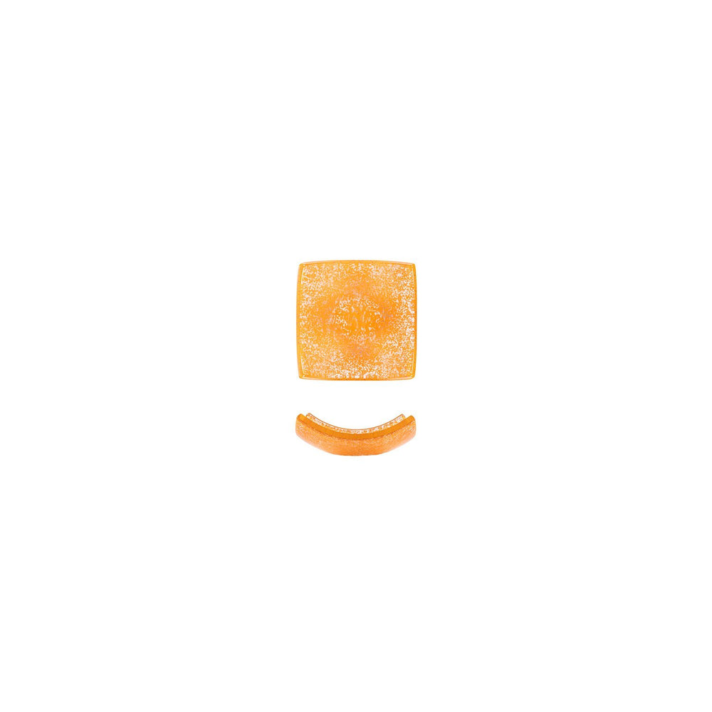 Turgla Fusion Glass 3.5" x 3.5" x h:1.25" 3 oz. Square Orange Glass Ramekin