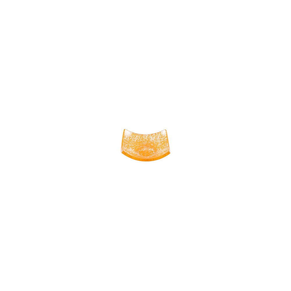 Turgla Fusion Glass 3.5" x 3.5" x h:1.25" 3 oz. Square Orange Glass Ramekin