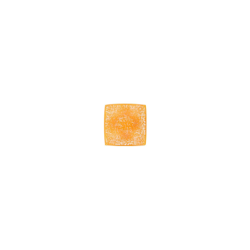 Turgla Fusion Glass 3.5" x 3.5" x h:1.25" 3 oz. Square Orange Glass Ramekin