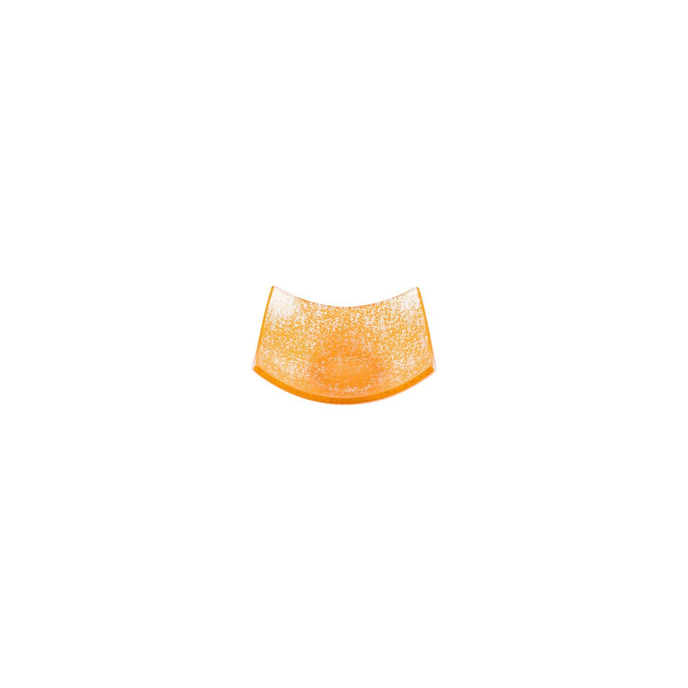 Turgla Fusion Glass 5.75" x 5.75" x h:2" 7 oz. Square Orange Glass Bowl