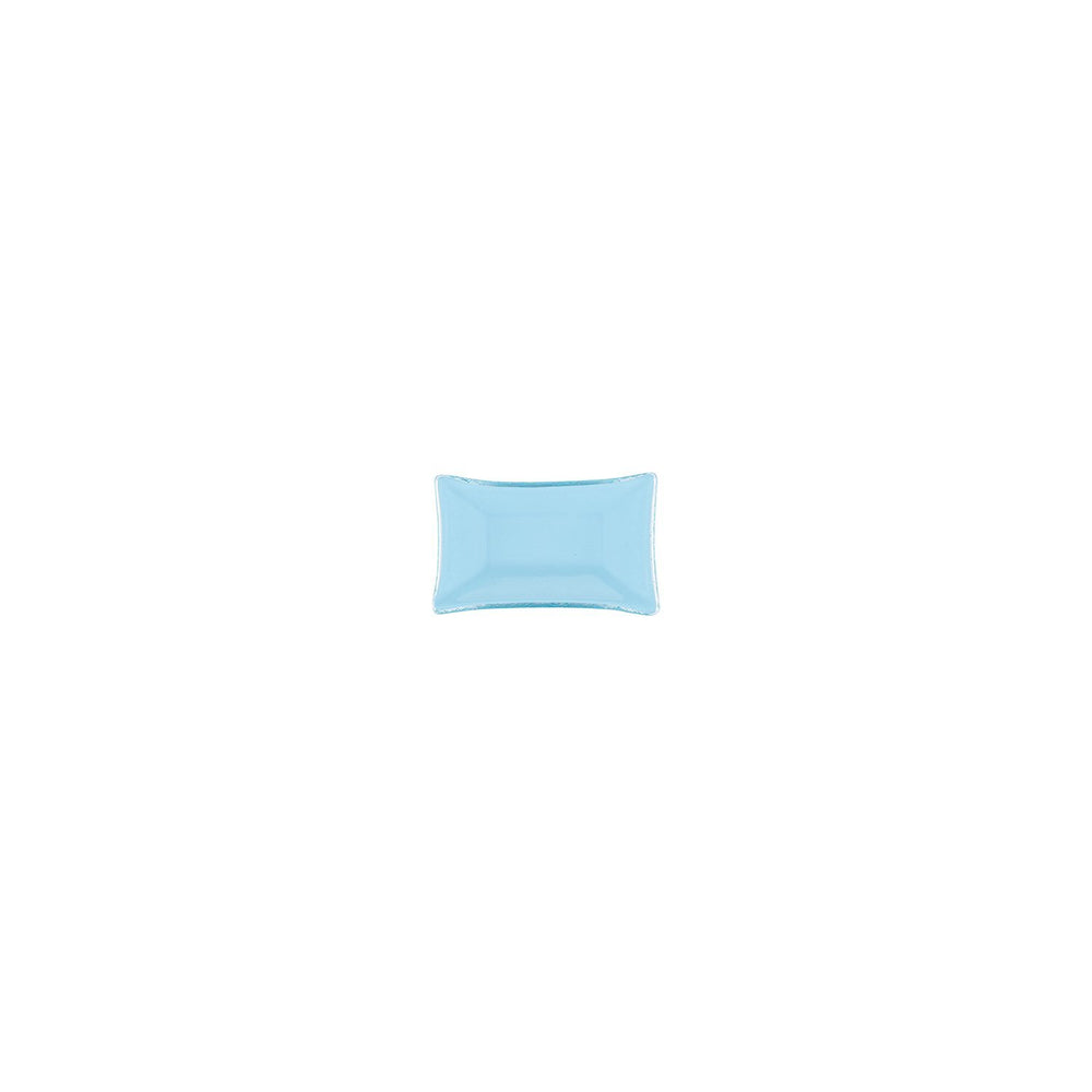 Turgla Fusion Glass 4.25" x 2.5" x h:0.5" 1 oz. Rectangular Blue Glass Ramekin