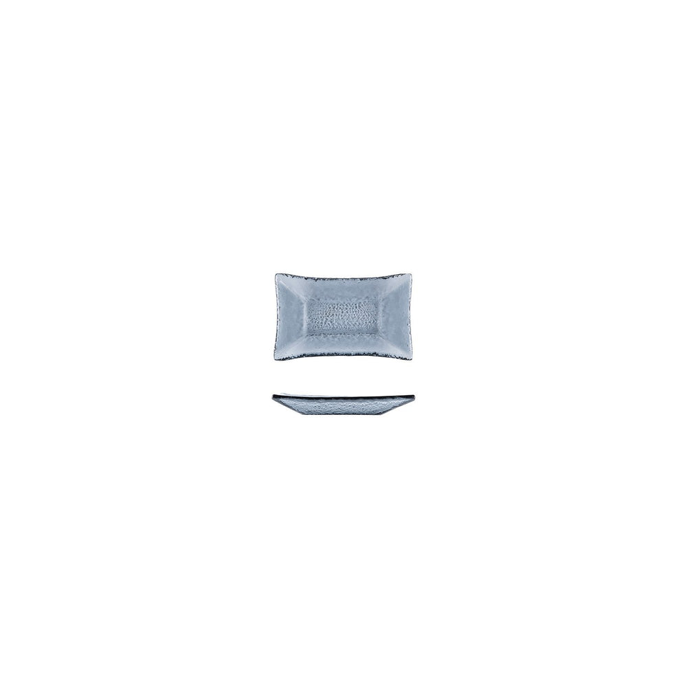 Turgla Fusion Glass 4.25" x 2.5" x h:0.5" 1 oz. Rectangular Charcoal Glass Ramekin