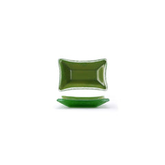 Turgla Fusion Glass 4.25" x 2.5" x h:0.5" 1 oz. Rectangular Green Glass Ramekin