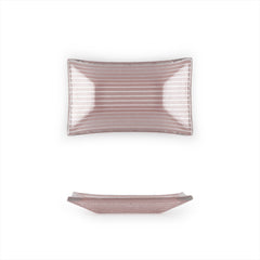 Turgla Fusion Glass 4.25" x 2.5" x h:0.5" 1 oz. Rectangular Pink Purple Glass Ramekin