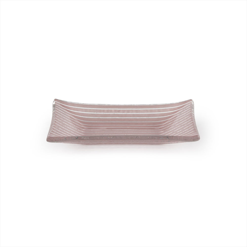 Turgla Fusion Glass 4.25" x 2.5" x h:0.5" 1 oz. Rectangular Pink Purple Glass Ramekin