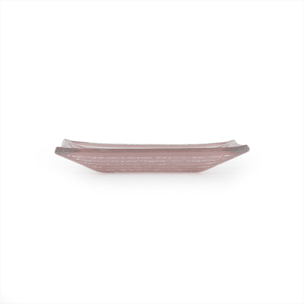 Turgla Fusion Glass 4.25" x 2.5" x h:0.5" 1 oz. Rectangular Pink Purple Glass Ramekin