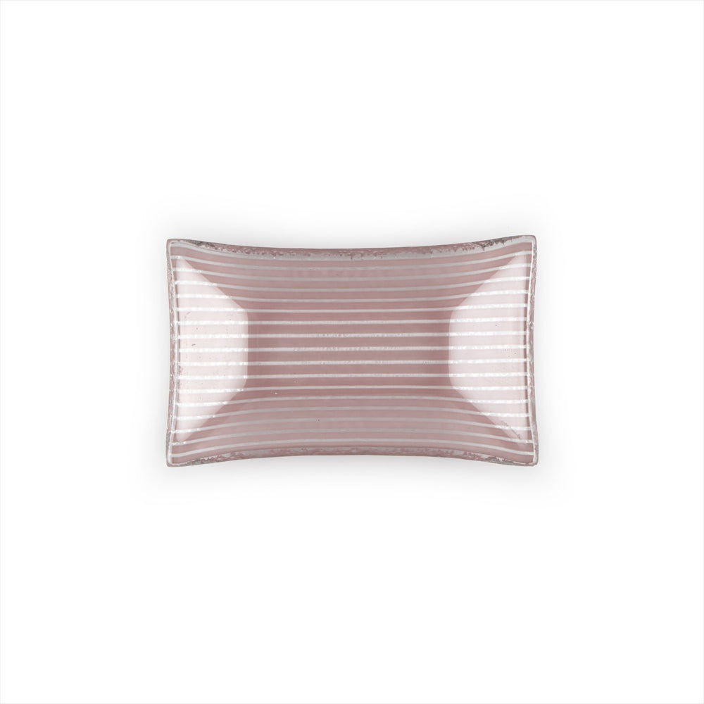 Turgla Fusion Glass 4.25" x 2.5" x h:0.5" 1 oz. Rectangular Pink Purple Glass Ramekin