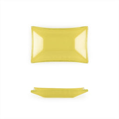 Turgla Fusion Glass 4.25" x 2.5" x h:0.5" 1 oz. Rectangular Yellow Glass Ramekin
