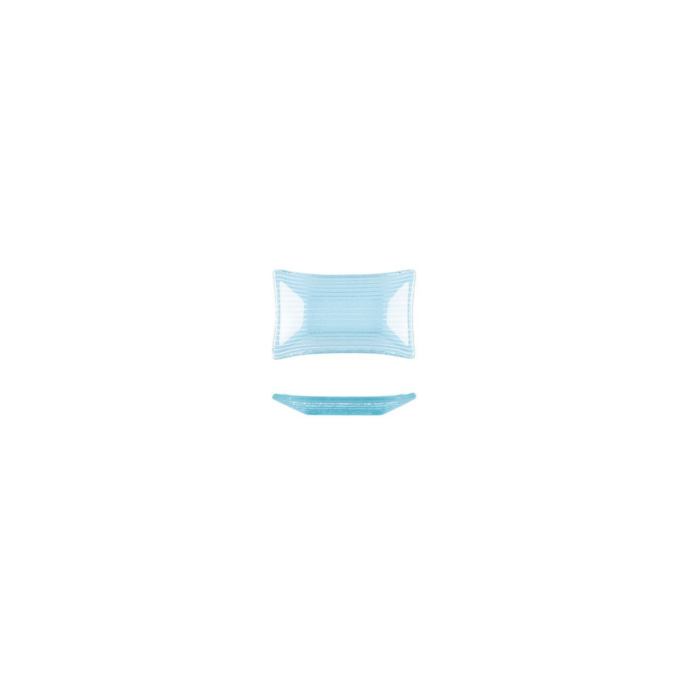 Turgla Fusion Glass 4.25" x 2.5" x h:0.5" 1 oz. Rectangular Blue Glass Ramekin