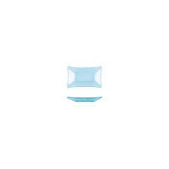 Turgla Fusion Glass 4.25" x 2.5" x h:0.5" 1 oz. Rectangular Blue Glass Ramekin
