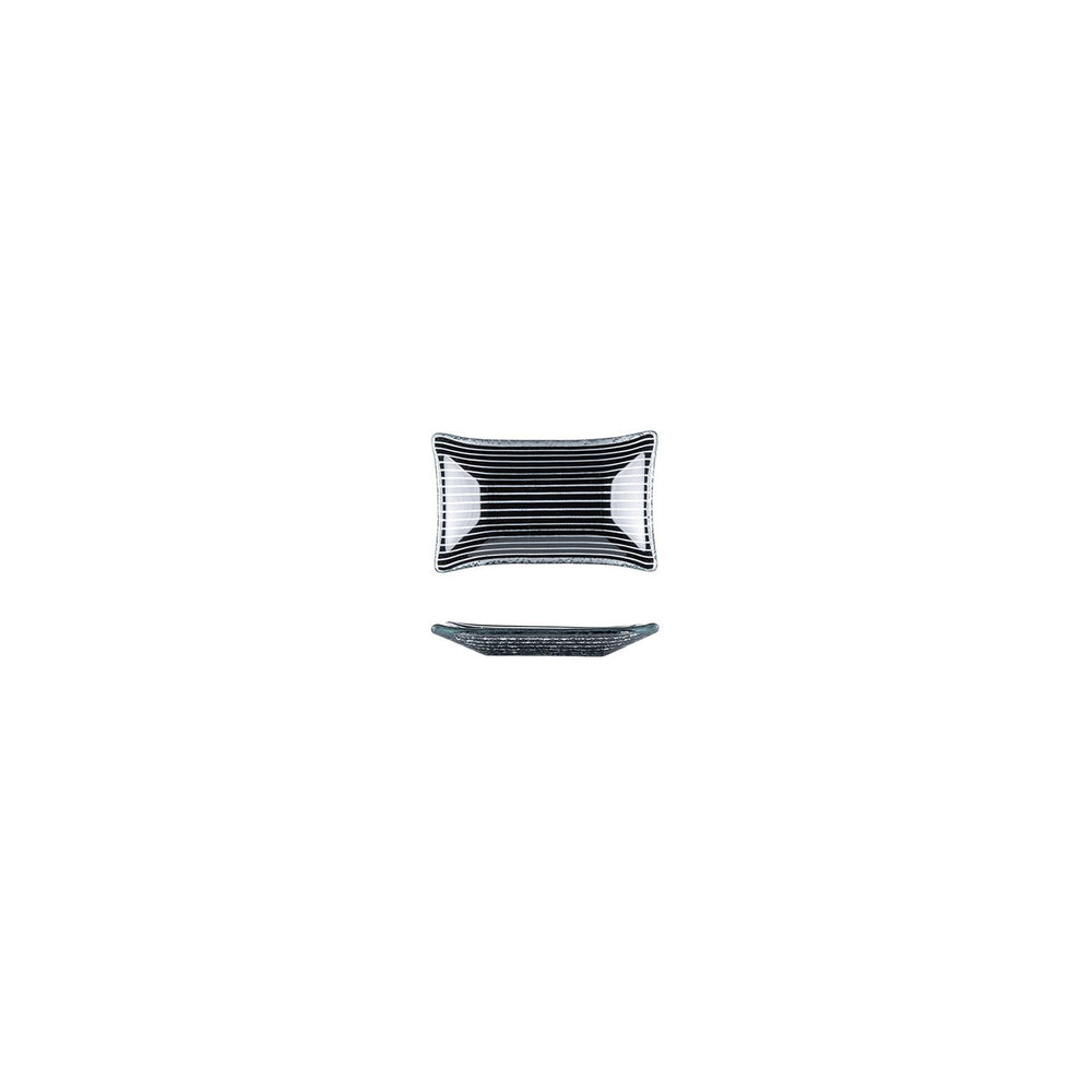 Turgla Fusion Glass 4.25" x 2.5" x h:0.5" 1 oz. Rectangular Black Glass Ramekin