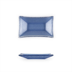 Turgla Fusion Glass 4.25" x 2.5" x h:0.5" 1 oz. Rectangular Blue Glass Ramekin