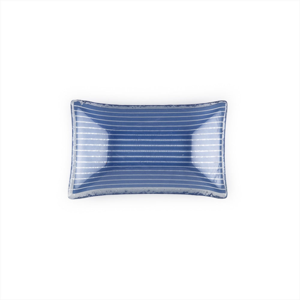 Turgla Fusion Glass 4.25" x 2.5" x h:0.5" 1 oz. Rectangular Blue Glass Ramekin