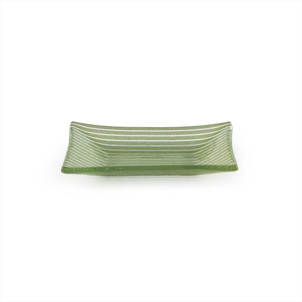 Turgla Fusion Glass 4.25" x 2.5" x h:0.5" 1 oz. Rectangular Green Glass Ramekin