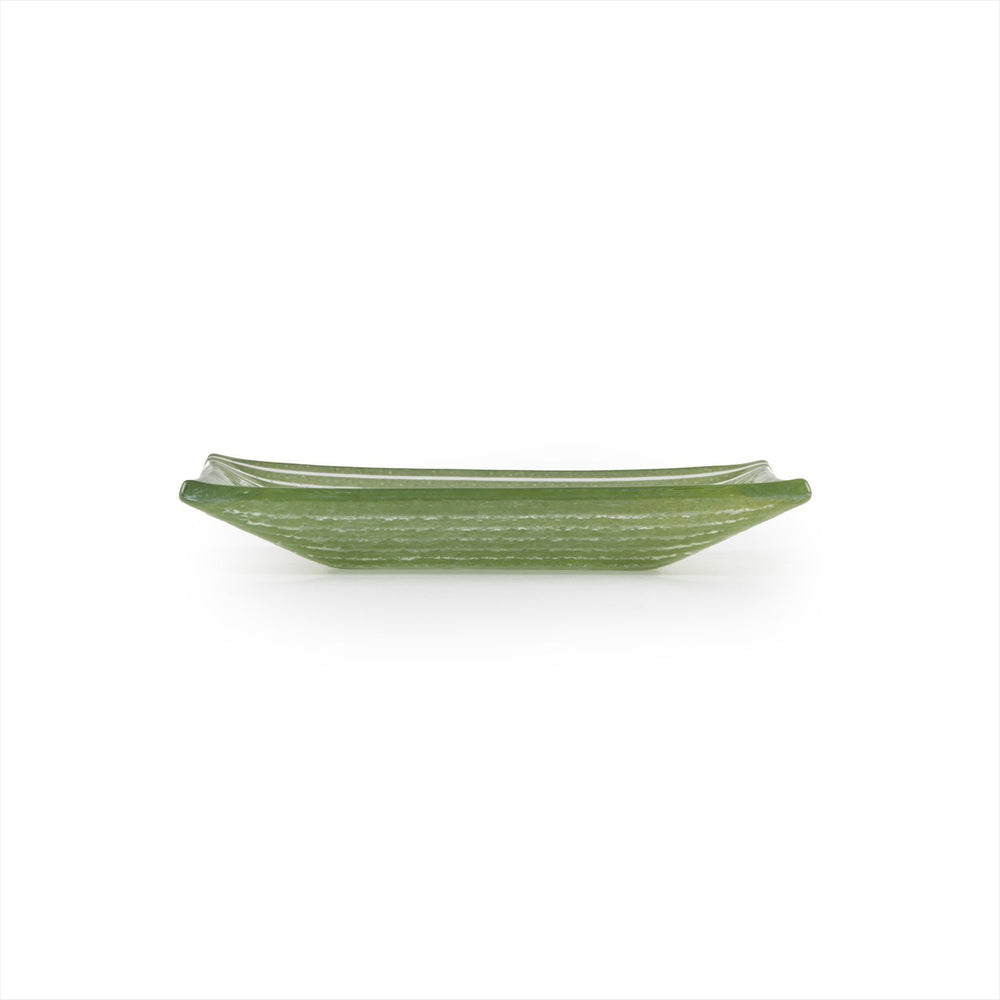 Turgla Fusion Glass 4.25" x 2.5" x h:0.5" 1 oz. Rectangular Green Glass Ramekin