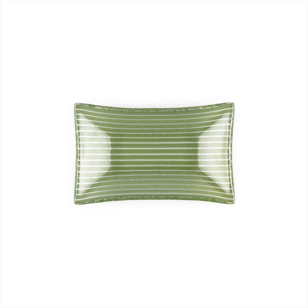 Turgla Fusion Glass 4.25" x 2.5" x h:0.5" 1 oz. Rectangular Green Glass Ramekin