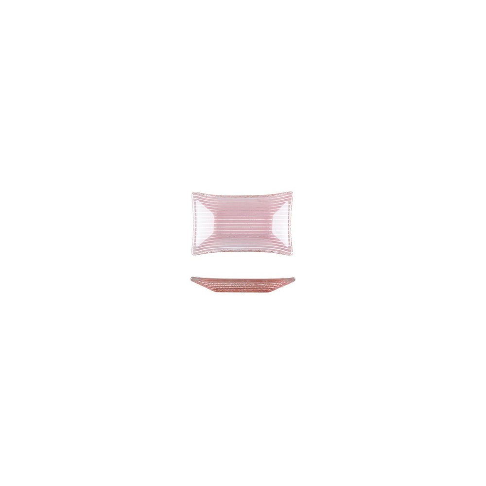 Turgla Fusion Glass 4.25" x 2.5" x h:0.5" 1 oz. Rectangular Pink Purple Glass Ramekin