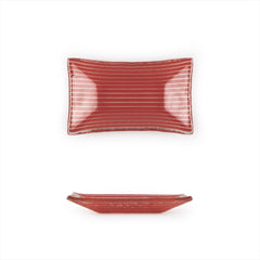 Turgla Fusion Glass 4.25" x 2.5" x h:0.5" 1 oz. Rectangular Red Glass Ramekin