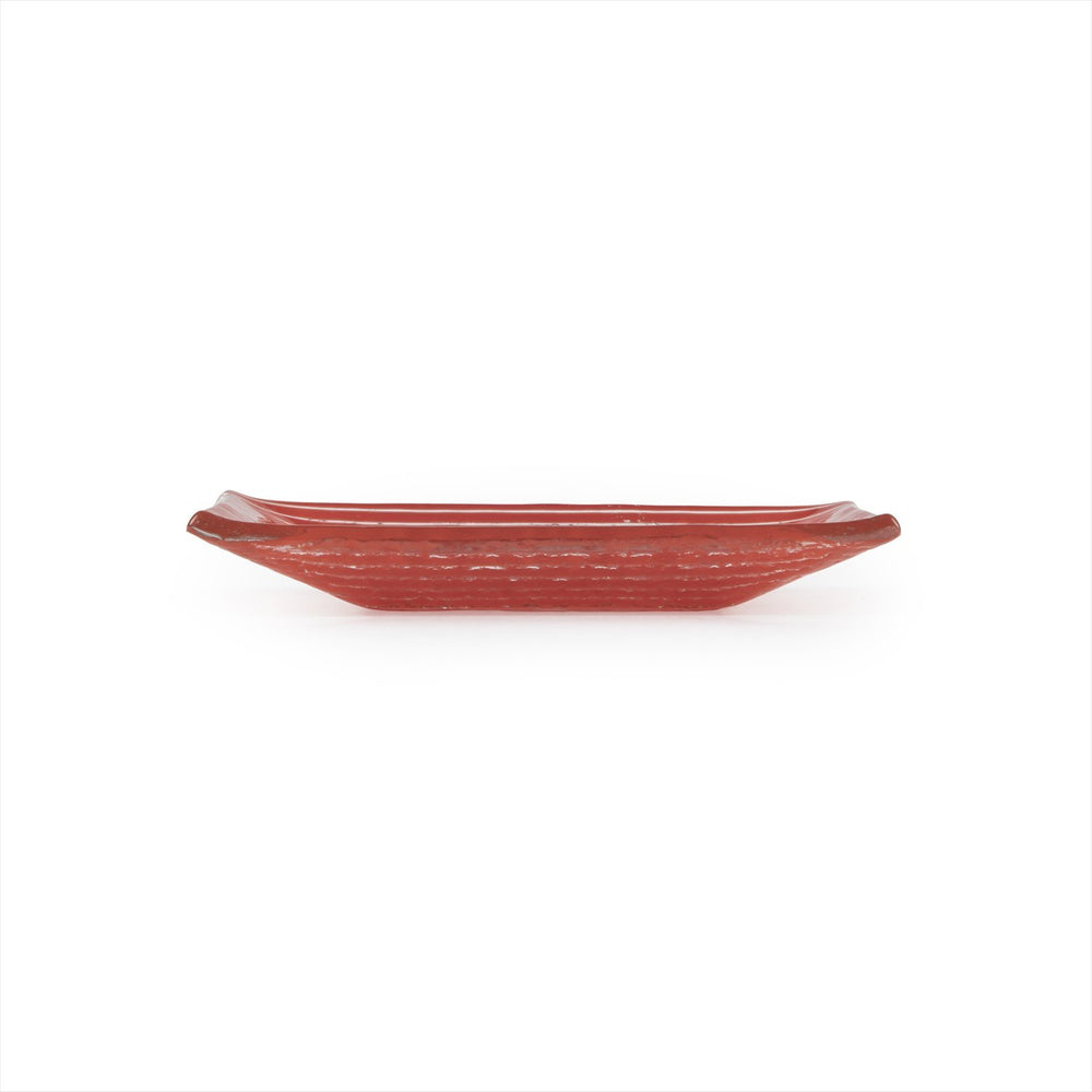 Turgla Fusion Glass 4.25" x 2.5" x h:0.5" 1 oz. Rectangular Red Glass Ramekin