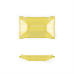 Turgla Fusion Glass 4.25" x 2.5" x h:0.5" 1 oz. Rectangular Yellow Glass Ramekin