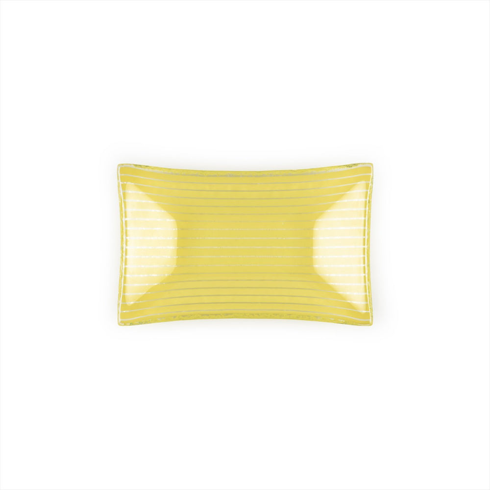 Turgla Fusion Glass 4.25" x 2.5" x h:0.5" 1 oz. Rectangular Yellow Glass Ramekin