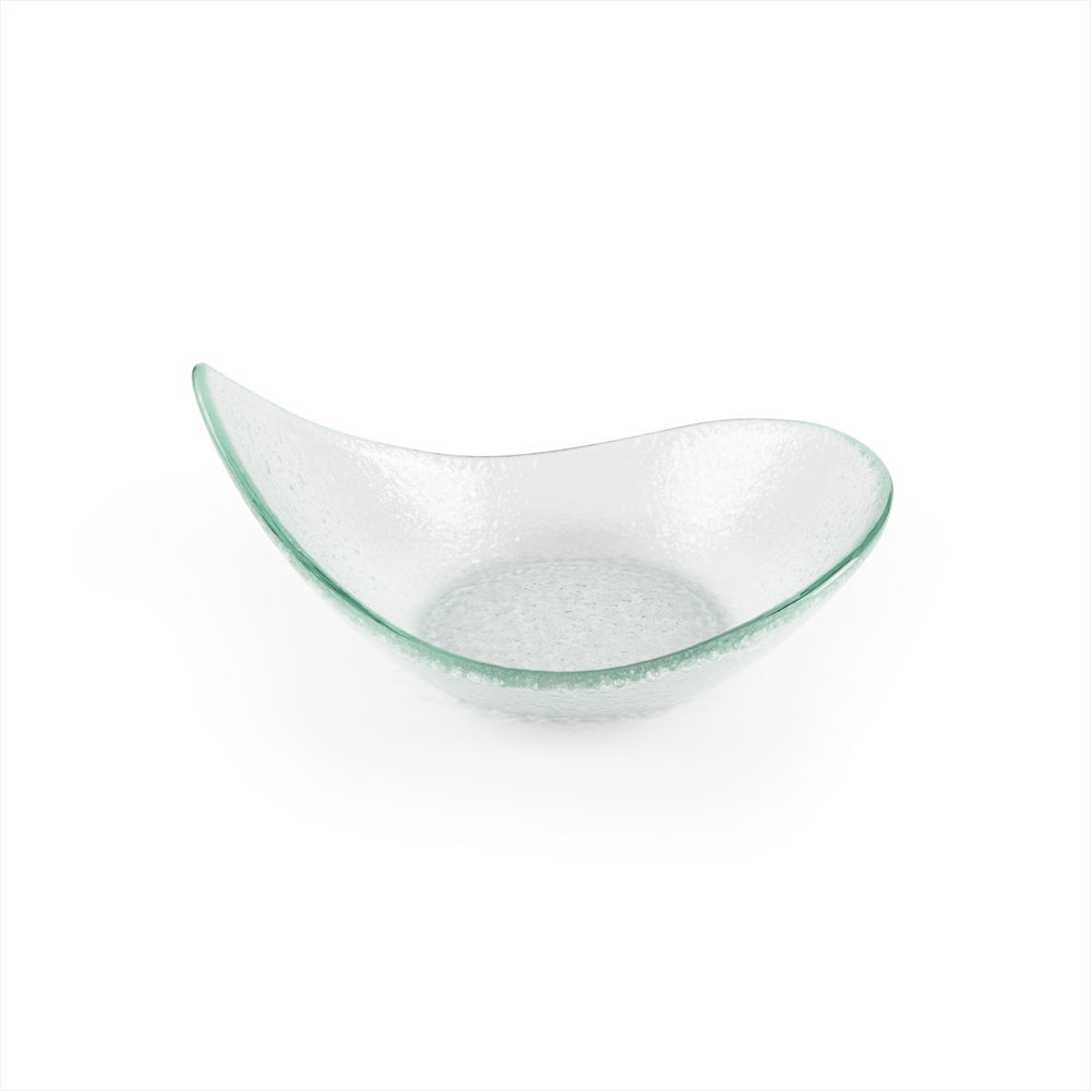 Turgla Fusion Glass 7.5" x 5.75" x h:3.25" 10 oz. Oval Clear Glass Bowl
