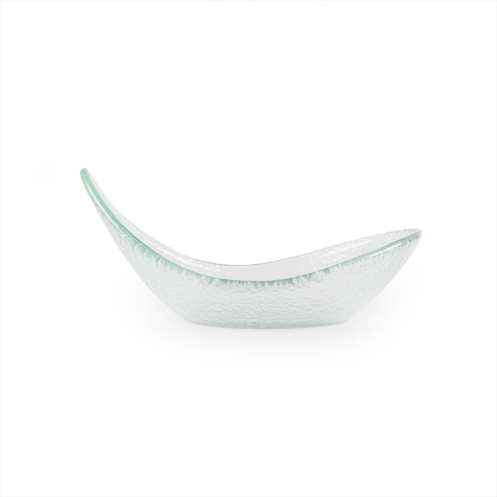 Turgla Fusion Glass 7.5" x 5.75" x h:3.25" 10 oz. Oval Clear Glass Bowl