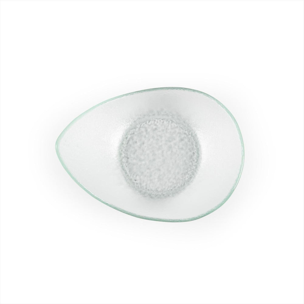 Turgla Fusion Glass 7.5" x 5.75" x h:3.25" 10 oz. Oval Clear Glass Bowl