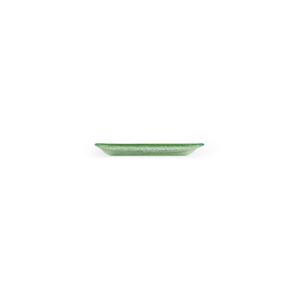 Turgla Fusion Glass 7.75" x 4.25" x h:0.5" Oval Green Glass Platter