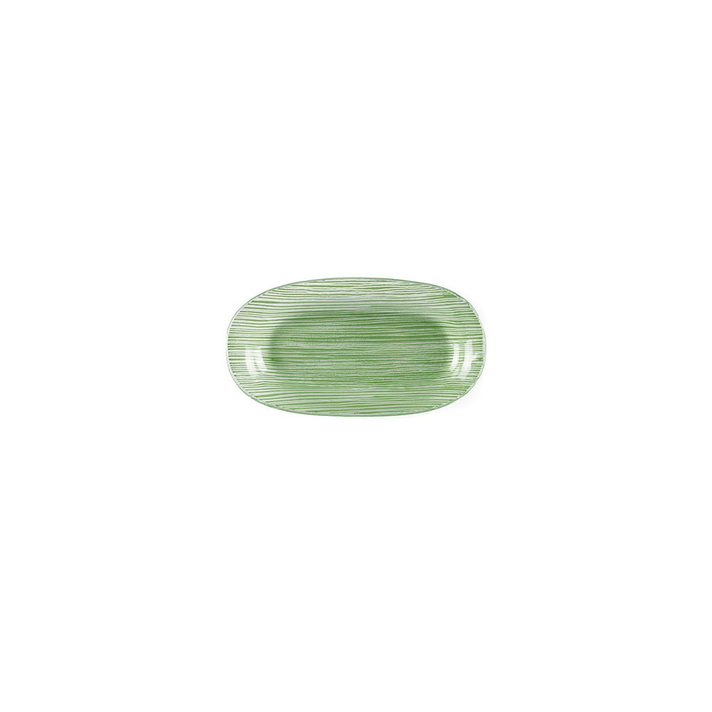 Turgla Fusion Glass 7.75" x 4.25" x h:0.5" Oval Green Glass Platter