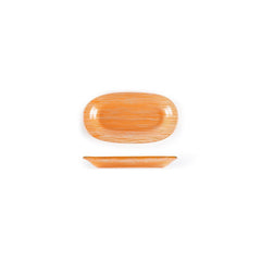 Turgla Fusion Glass 7.75" x 4.25" x h:0.5" Oval Orange Glass Platter