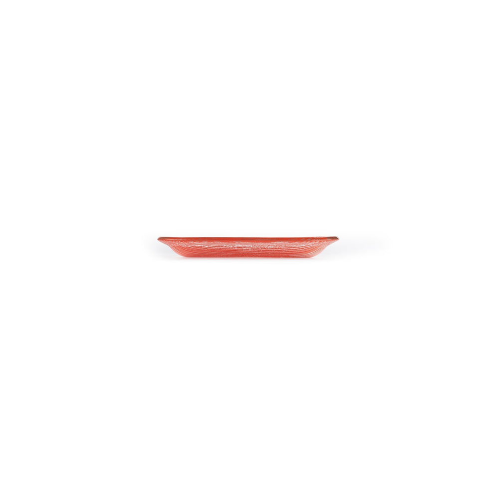 Turgla Fusion Glass 7.75" x 4.25" x h:0.5" Oval Red Glass Platter