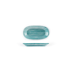 Turgla Fusion Glass 7.75" x 4.25" x h:0.5" Oval Blue Glass Platter