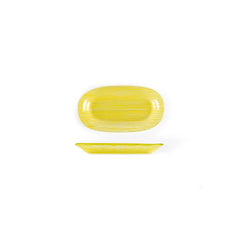 Turgla Fusion Glass 7.75" x 4.25" x h:0.5" Oval Yellow Glass Platter