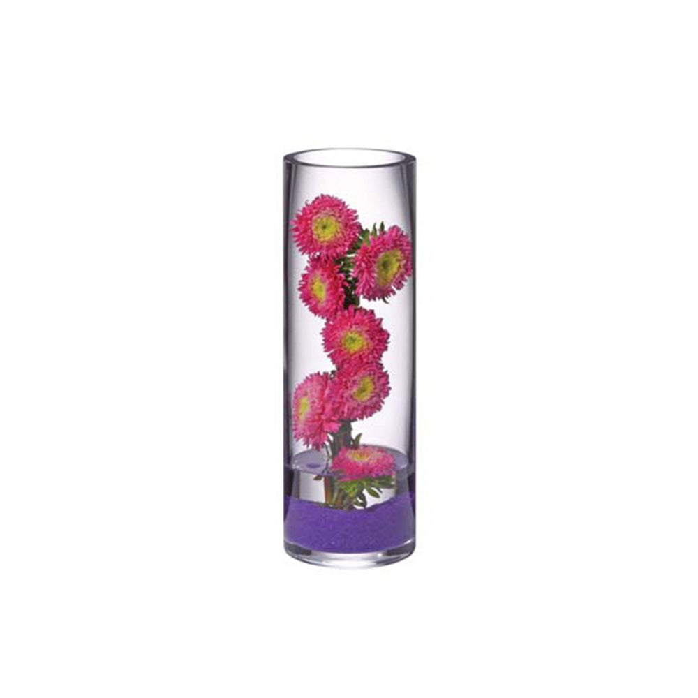 Senses dia.4" h:12" Round Clear Glass Vase