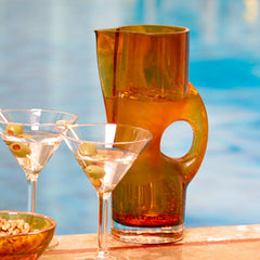 Senses dia.12" h:6" 42 oz. Round Amber Glass Pitcher