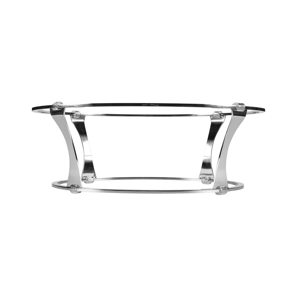 Fusion Tower dia.12" h:4.25" Round Silver Stainless Steel Riser