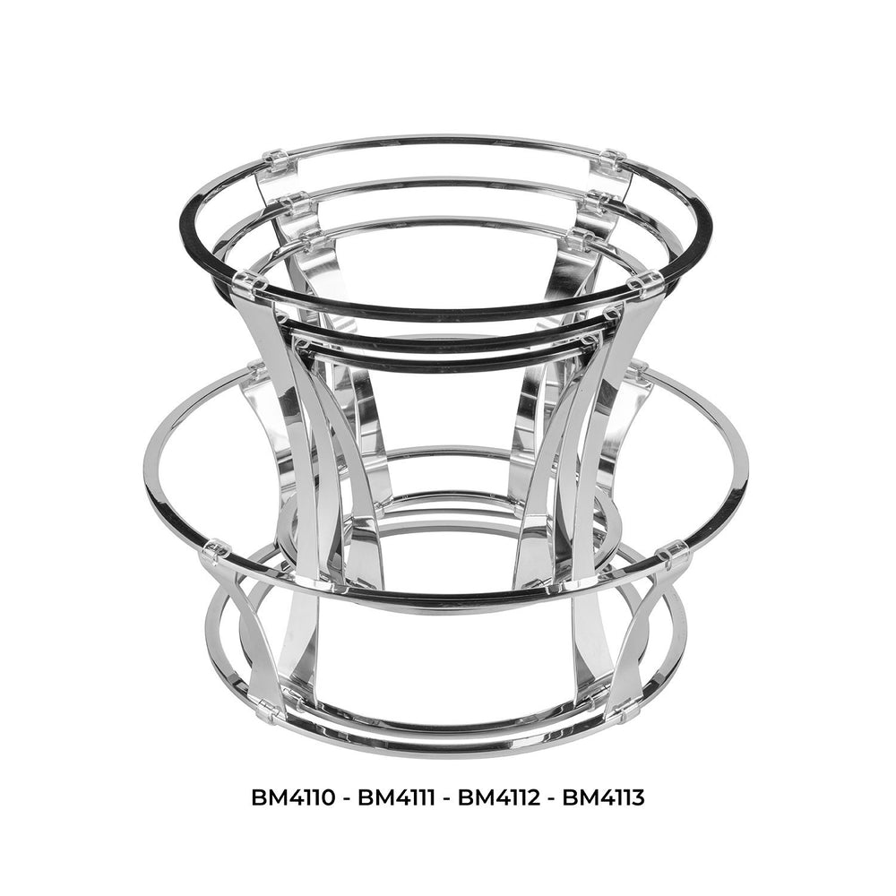 Fusion Tower dia.10" h:8.75" Round Silver Stainless Steel Riser