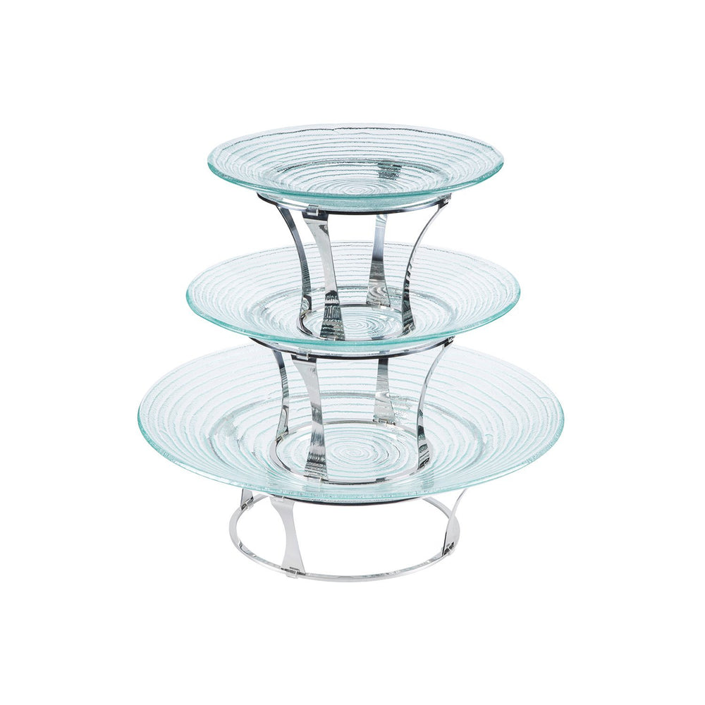 Fusion Tower dia.8" h:5.75" Round Silver Stainless Steel Riser