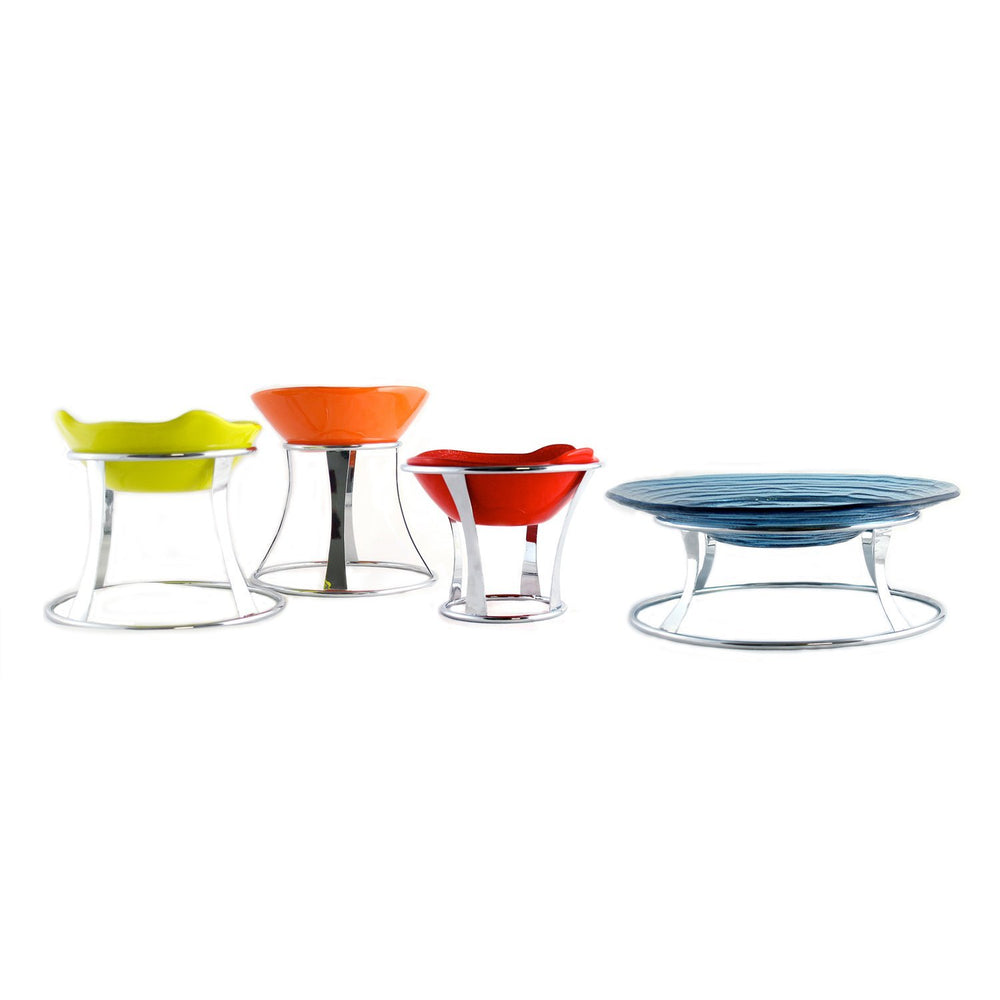 Fusion Tower dia.12" h:0" Round Silver Stainless Steel Riser