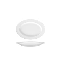Delta 9.5" x 6.75" x h:1" Oval White Porcelain Platter