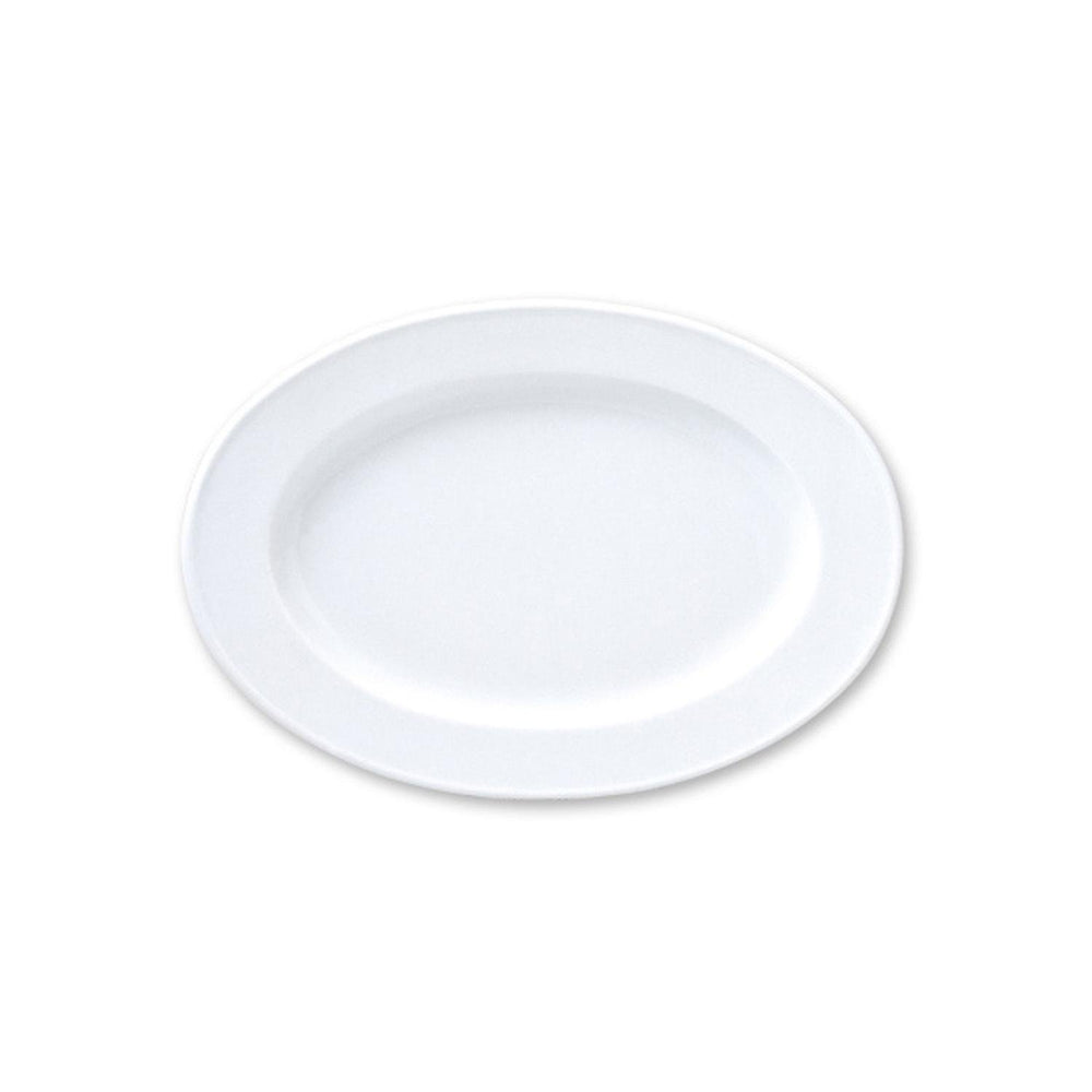 Delta 15.25" x 10.5" x h:1.5" Oval White Porcelain Platter