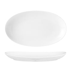 Elips 9.75" x 5.75" x h:1" Oval White Porcelain Platter
