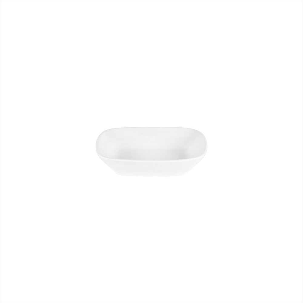 Delta-Coupe 6.5" x 4.75" x h:1.5" 12 oz. Rectangular White Porcelain Deep Plate
