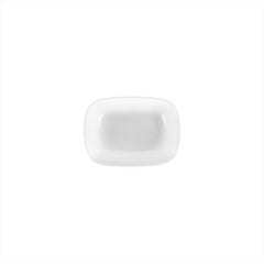 Delta-Coupe 6.5" x 4.75" x h:1.5" 12 oz. Rectangular White Porcelain Deep Plate