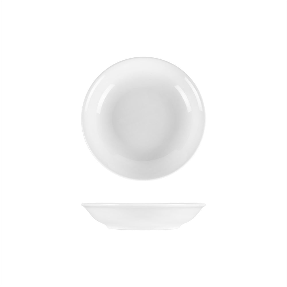 Delta-Coupe dia.8" h:1.5" 18 oz. Round White Porcelain Deep Plate