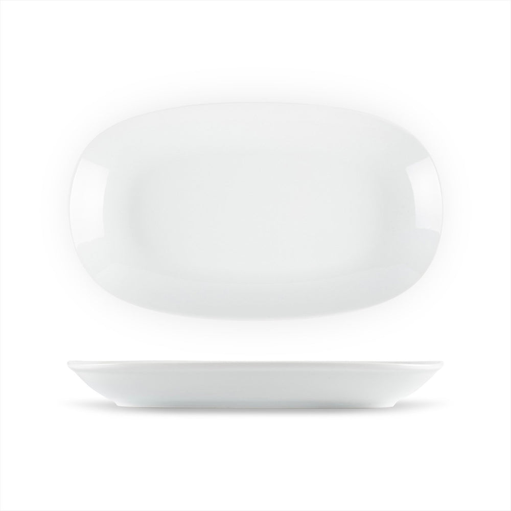 Delta-Coupe 13.5" x 7.5" x h:1.5" Oval White Porcelain Platter